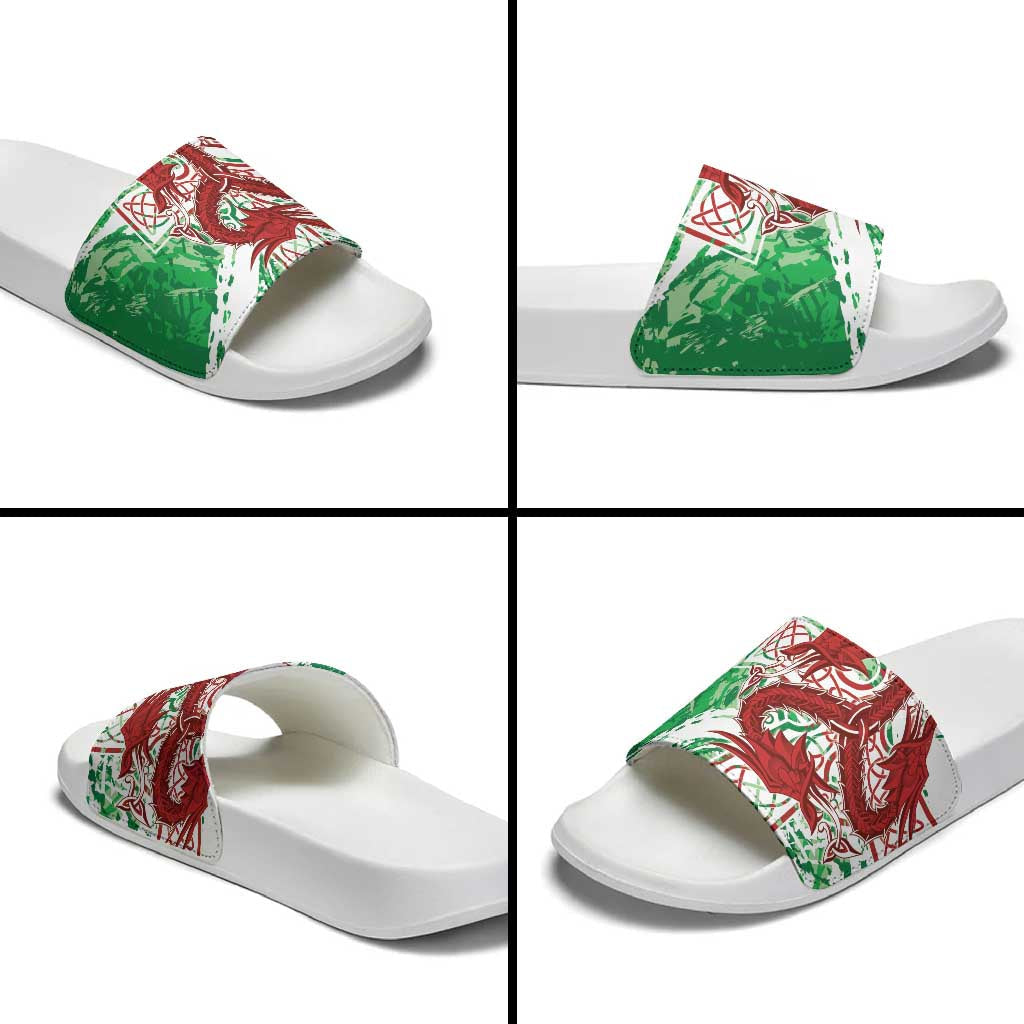 Wales Cymru Am Byth Slide Sandals Celtic Dragon Triskelion LT7