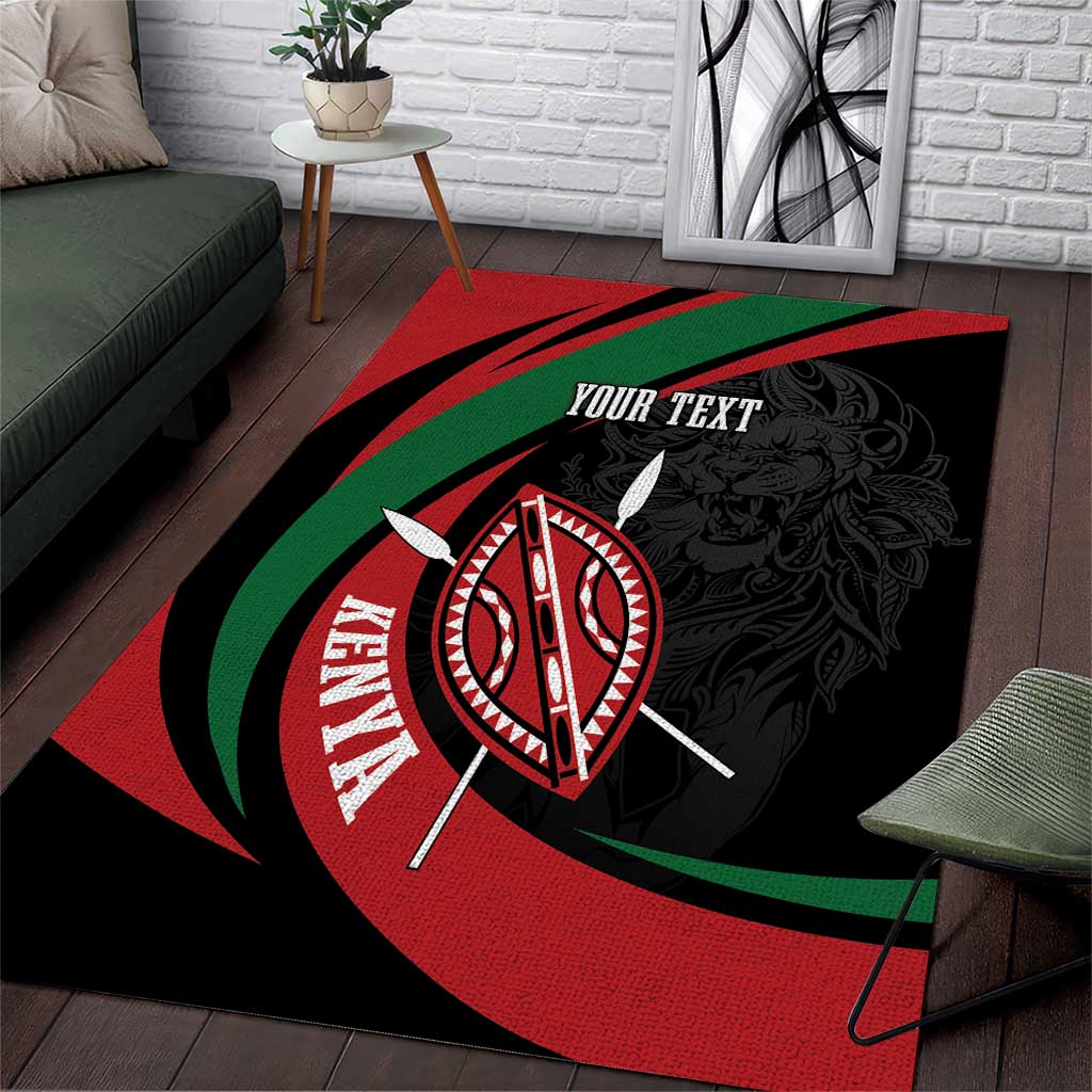 Kenya Personalized Area Rug Mashujaa Day Lion Warrior LT7