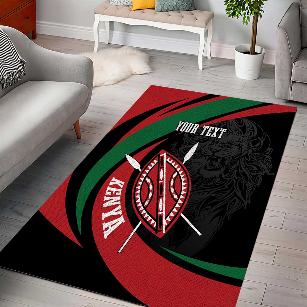 Kenya Personalized Area Rug Mashujaa Day Lion Warrior LT7