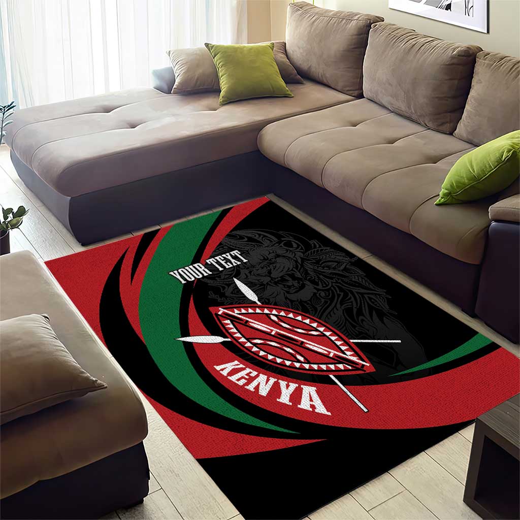 Kenya Personalized Area Rug Mashujaa Day Lion Warrior LT7
