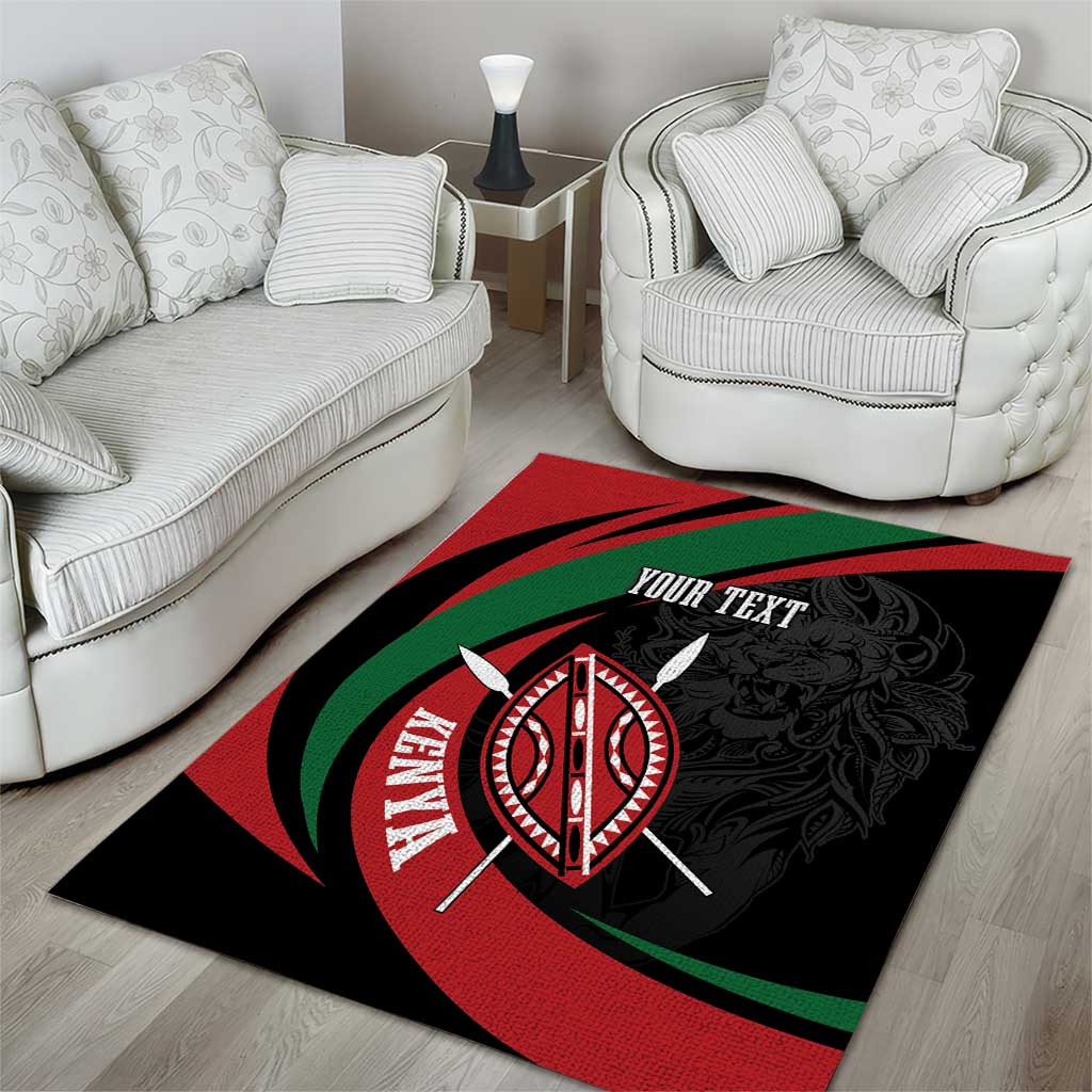 Kenya Personalized Area Rug Mashujaa Day Lion Warrior LT7