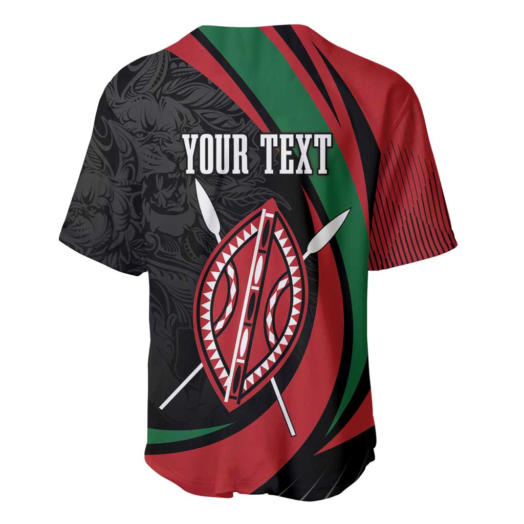 Kenya Personalized Baseball Jersey Mashujaa Day Lion Warrior LT7