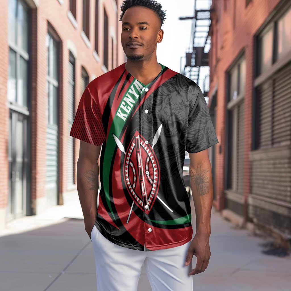 Kenya Personalized Baseball Jersey Mashujaa Day Lion Warrior LT7