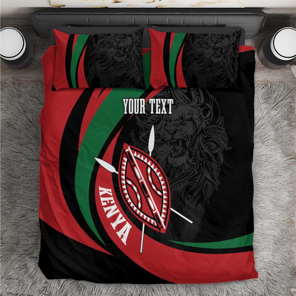 Kenya Personalized Bedding Set Mashujaa Day Lion Warrior LT7