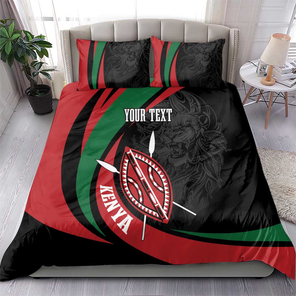 Kenya Personalized Bedding Set Mashujaa Day Lion Warrior LT7