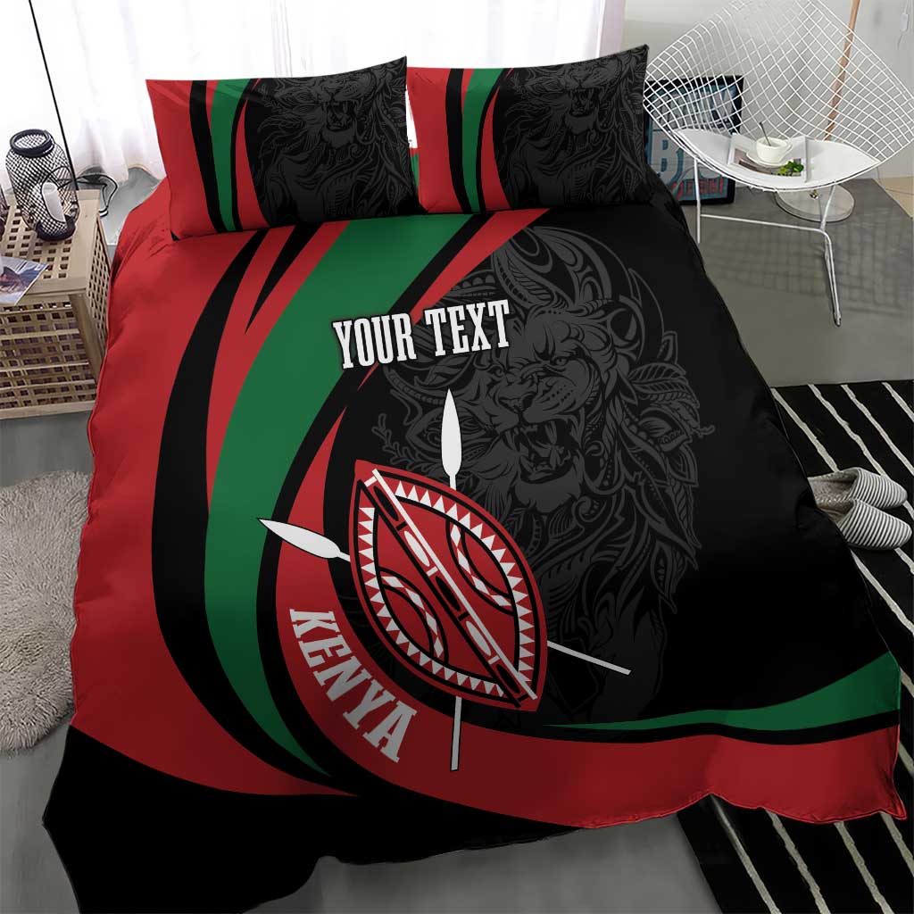 Kenya Personalized Bedding Set Mashujaa Day Lion Warrior LT7