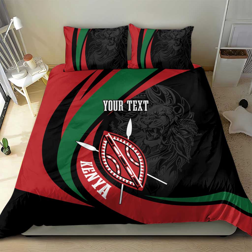 Kenya Personalized Bedding Set Mashujaa Day Lion Warrior LT7