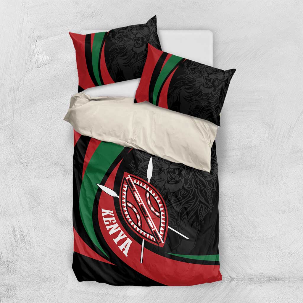 Kenya Personalized Bedding Set Mashujaa Day Lion Warrior LT7