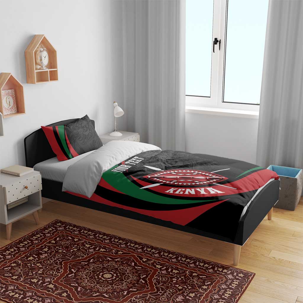 Kenya Personalized Bedding Set Mashujaa Day Lion Warrior LT7