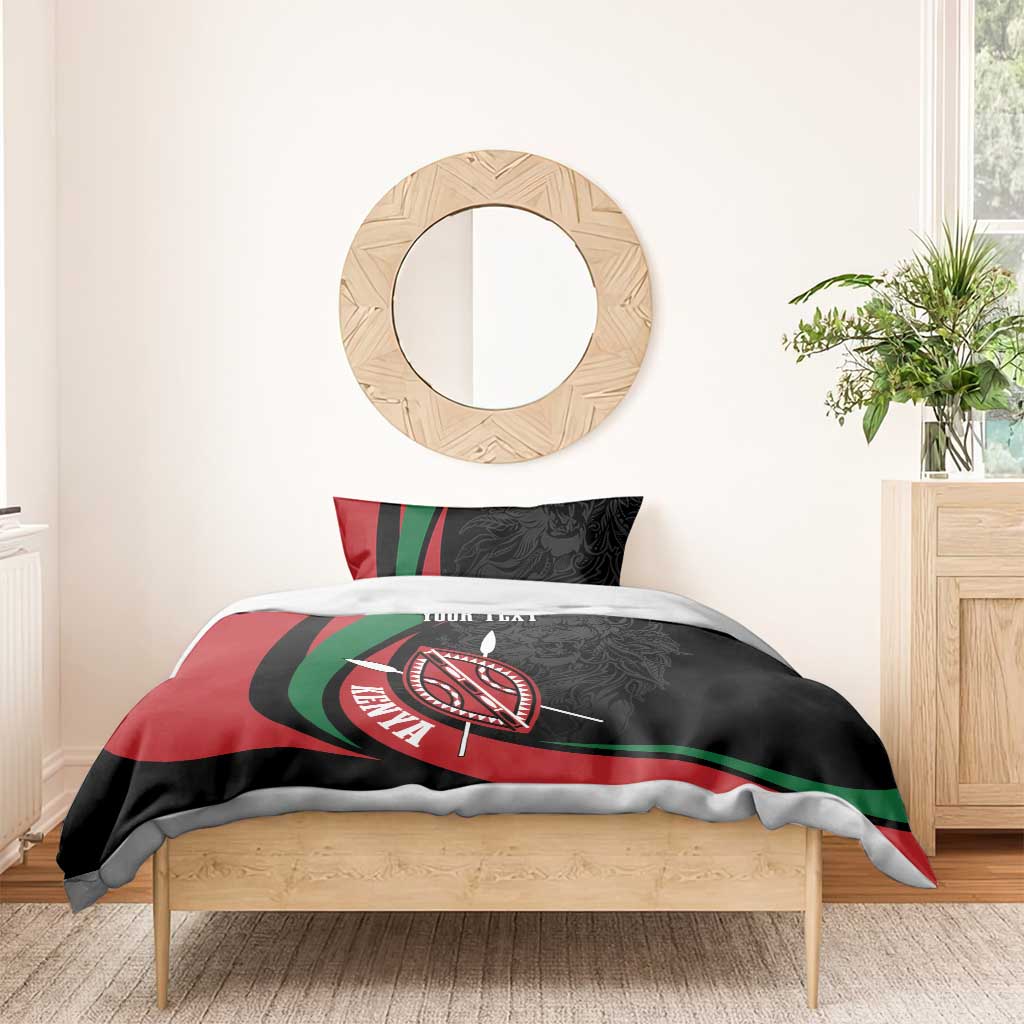 Kenya Personalized Bedding Set Mashujaa Day Lion Warrior LT7