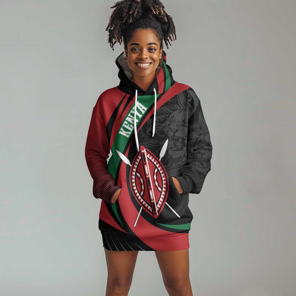 Kenya Personalized Hoodie Dress Mashujaa Day Lion Warrior LT7