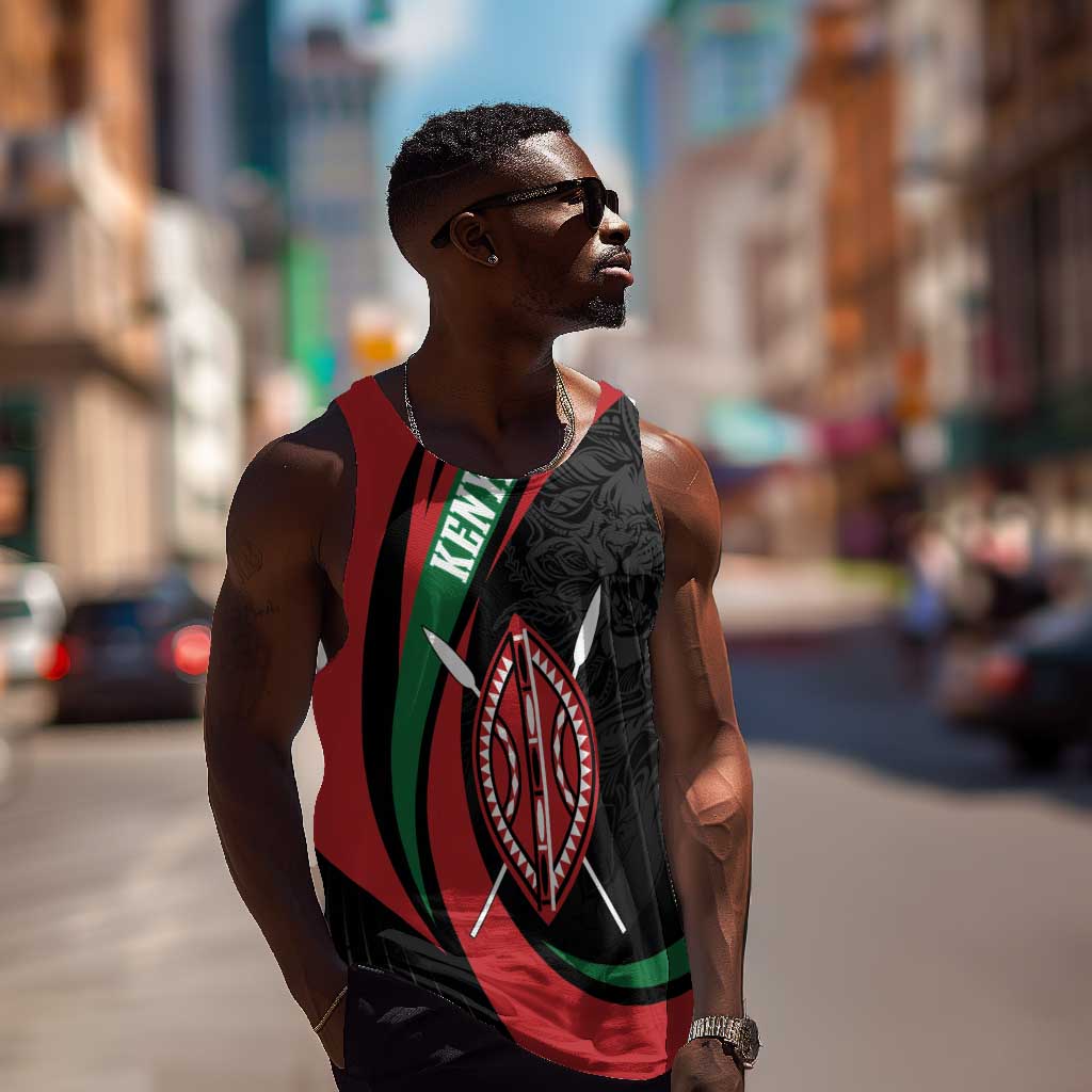 Kenya Personalized Men Tank Top Mashujaa Day Lion Warrior LT7