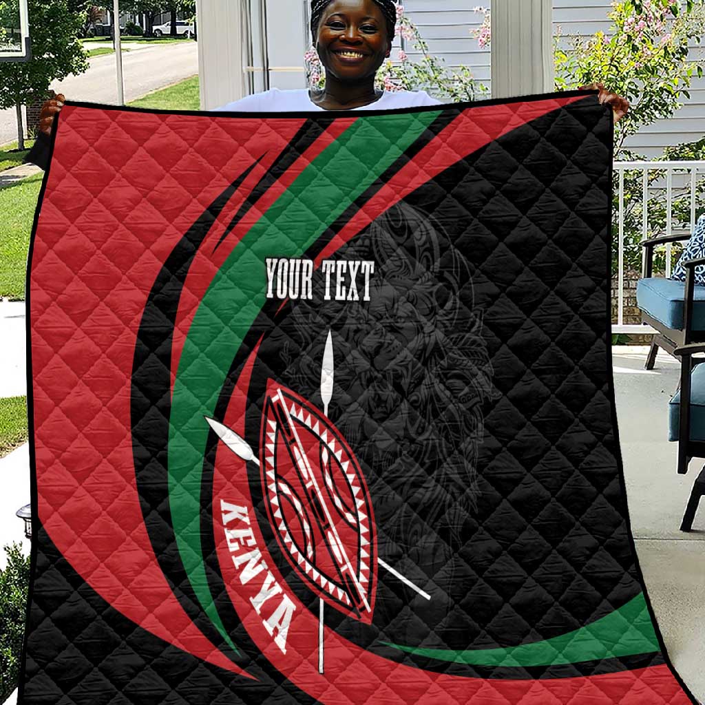 Kenya Personalized Quilt Mashujaa Day Lion Warrior LT7