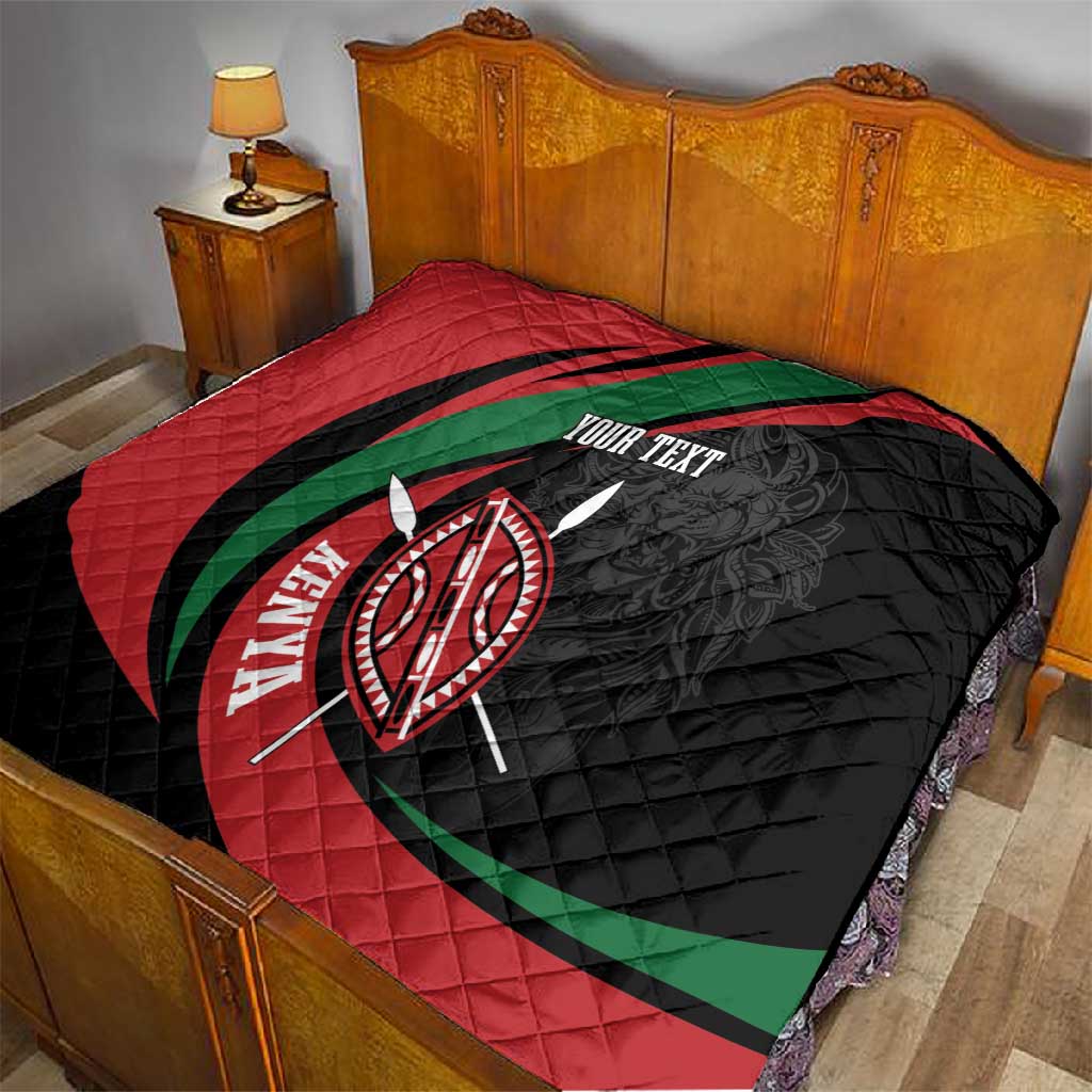 Kenya Personalized Quilt Mashujaa Day Lion Warrior LT7