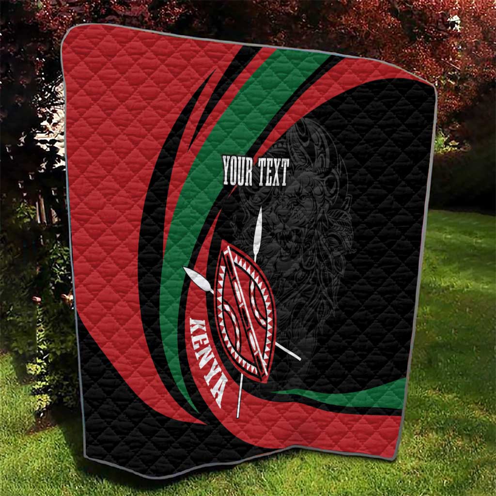 Kenya Personalized Quilt Mashujaa Day Lion Warrior LT7