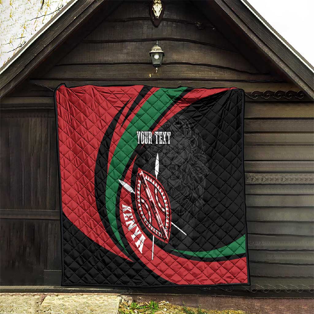 Kenya Personalized Quilt Mashujaa Day Lion Warrior LT7