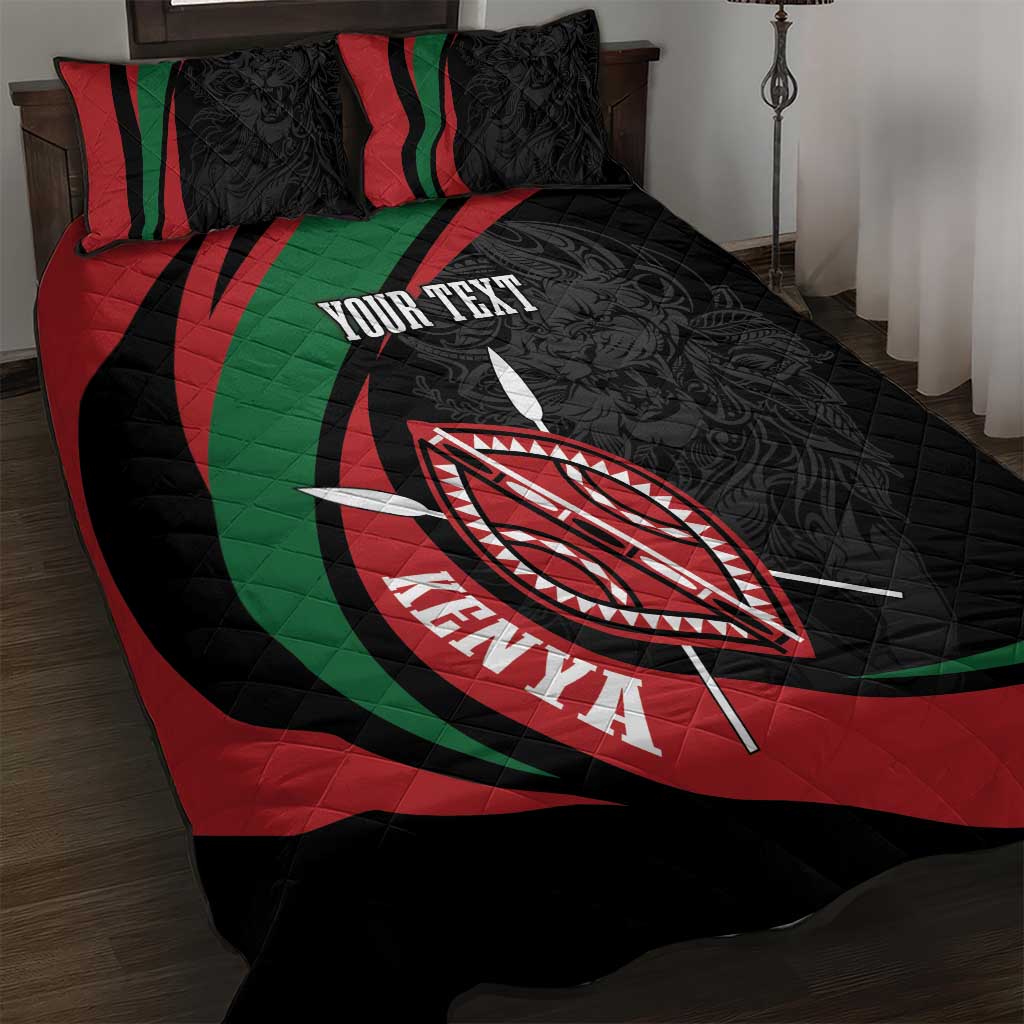Kenya Personalized Quilt Bed Set Mashujaa Day Lion Warrior LT7