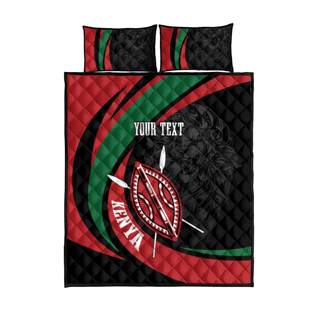 Kenya Personalized Quilt Bed Set Mashujaa Day Lion Warrior LT7