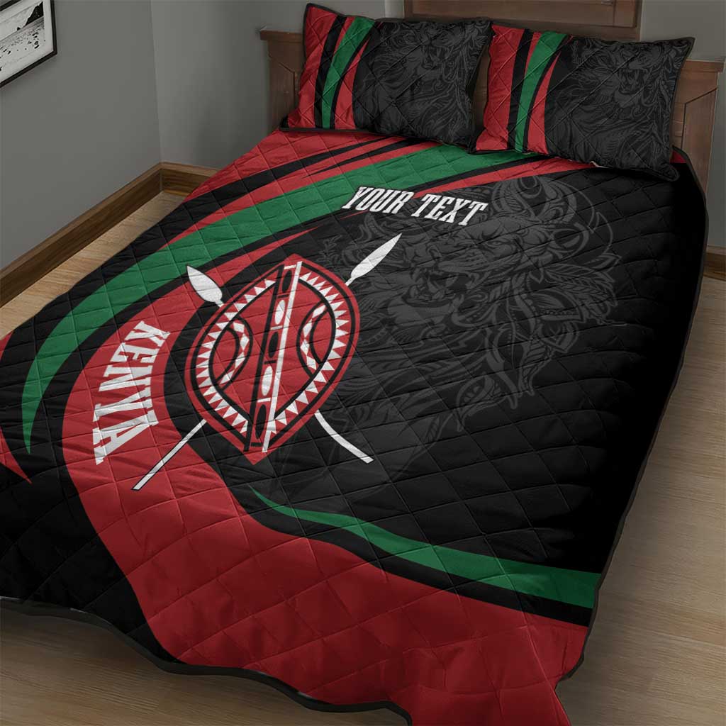 Kenya Personalized Quilt Bed Set Mashujaa Day Lion Warrior LT7