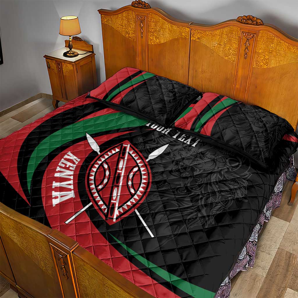 Kenya Personalized Quilt Bed Set Mashujaa Day Lion Warrior LT7