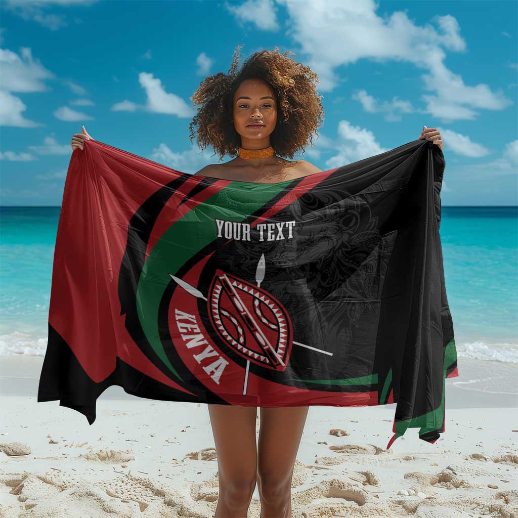 Kenya Personalized Sarong Mashujaa Day Lion Warrior LT7