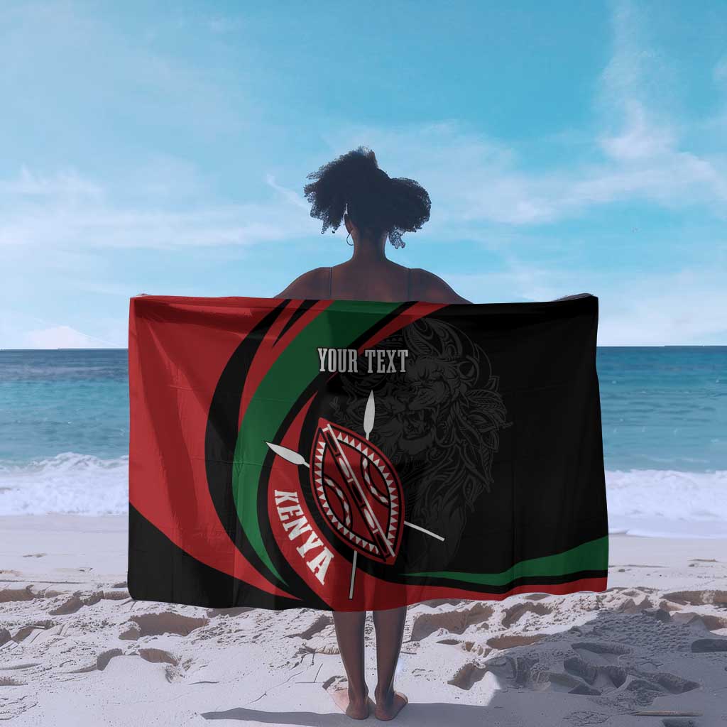 Kenya Personalized Sarong Mashujaa Day Lion Warrior LT7