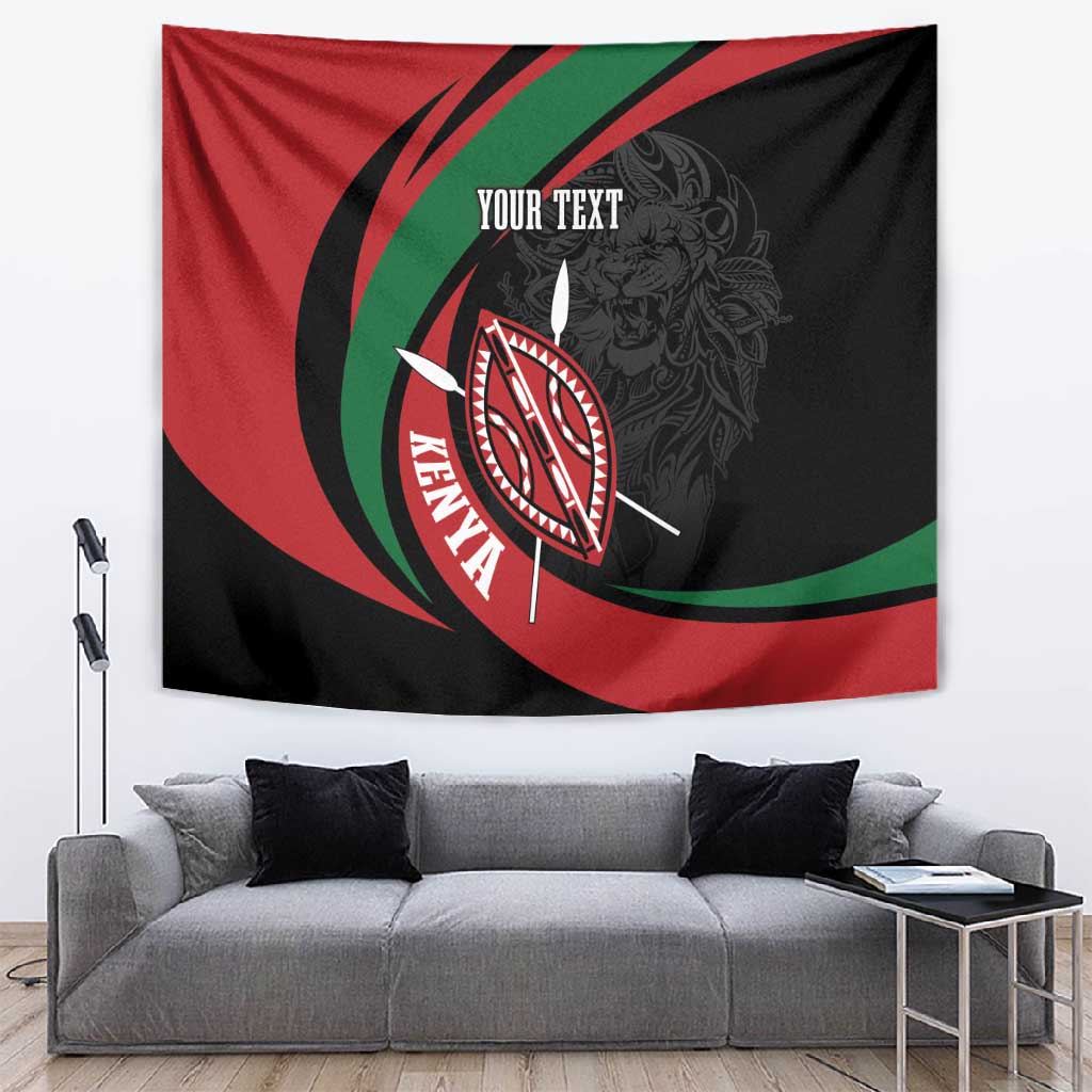 Kenya Personalized Tapestry Mashujaa Day Lion Warrior LT7