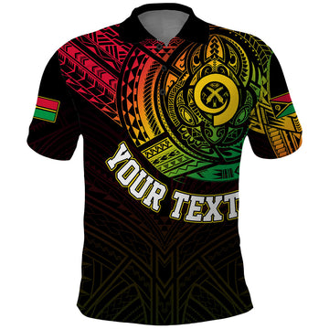 Custom Vanuatu Polo Shirt Turtle Chest Tattoo Flag Color LT7