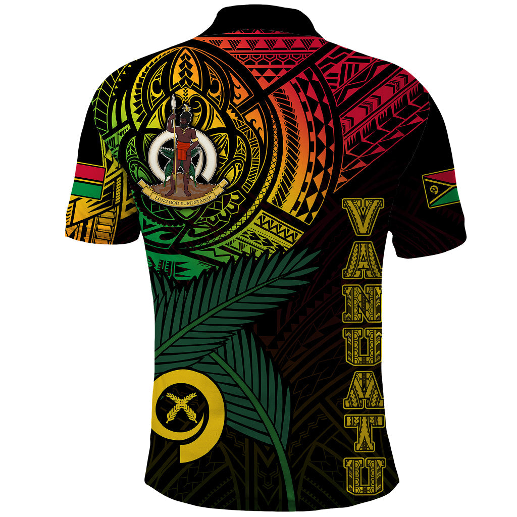 Custom Vanuatu Polo Shirt Turtle Chest Tattoo Flag Color LT7