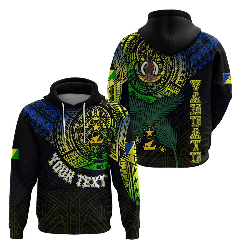 Custom Vanuatu Hoodie Turtle Chest Tattoo Flag Color - Malampa LT7