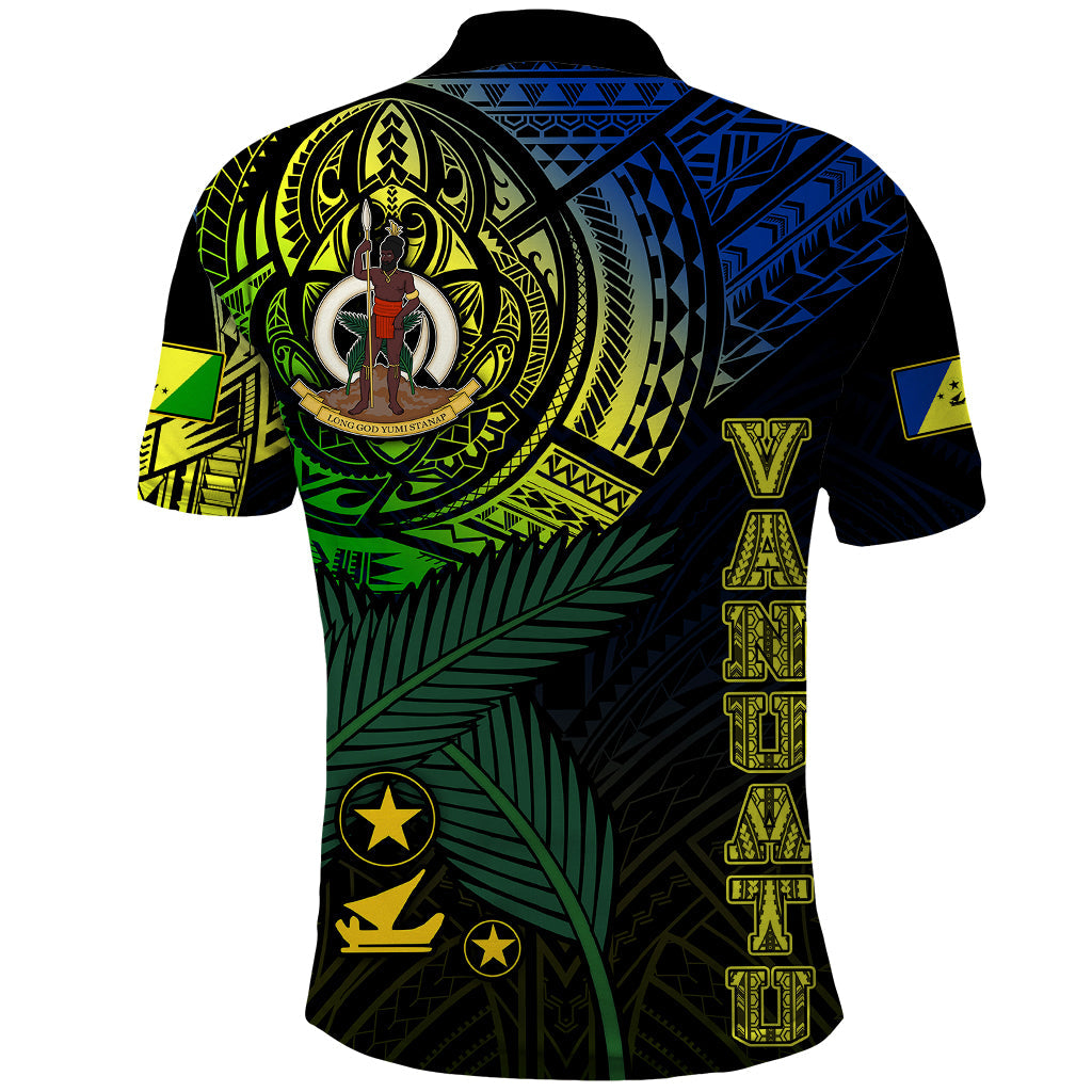 Custom Vanuatu Polo Shirt Turtle Chest Tattoo Flag Color Malampa LT7