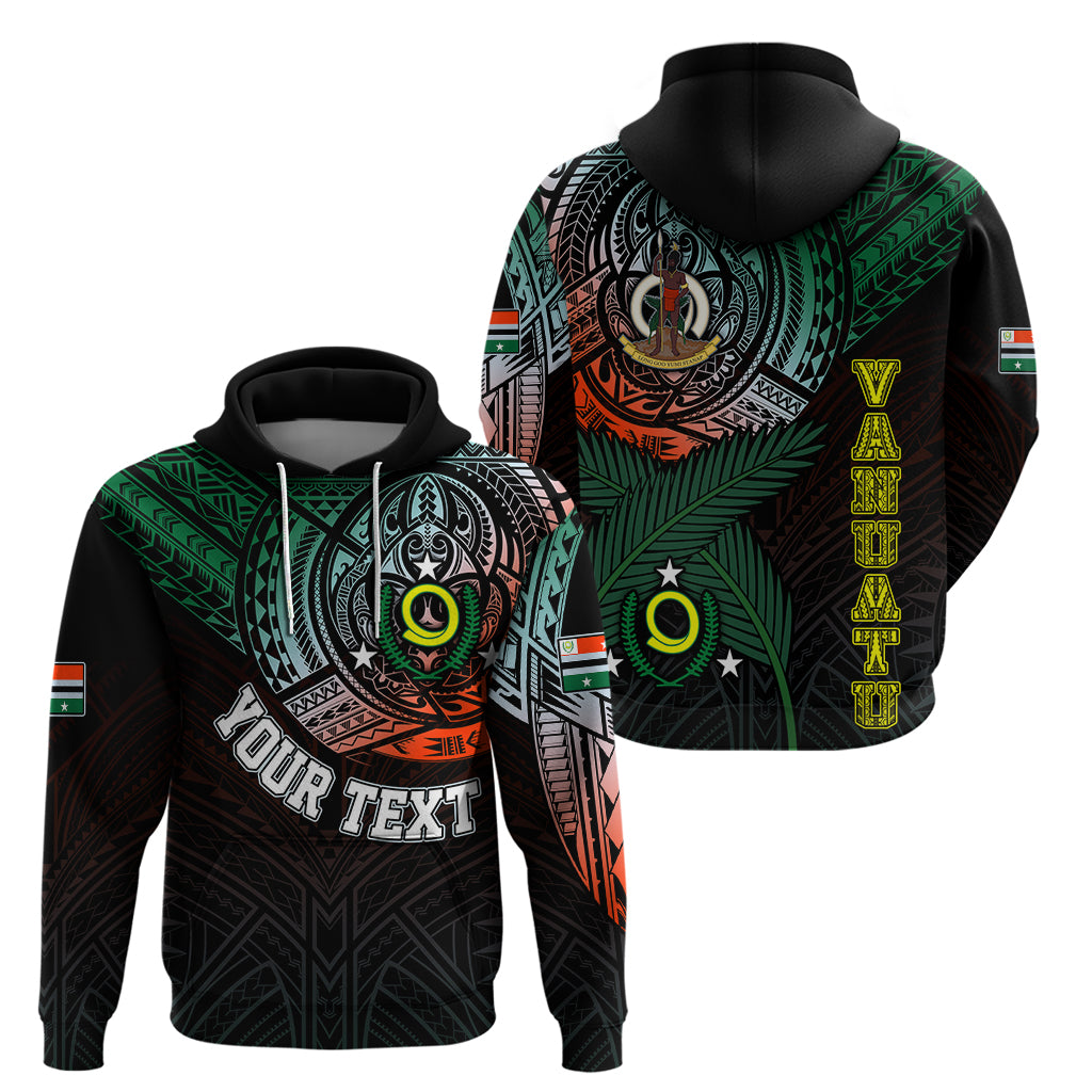 Custom Vanuatu Hoodie Turtle Chest Tattoo Flag Color - Penama LT7