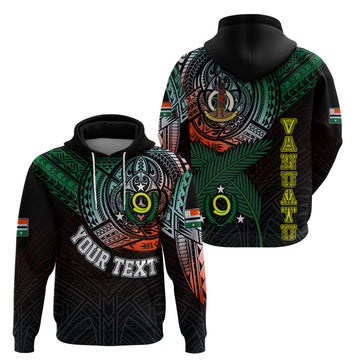 Custom Vanuatu Hoodie Turtle Chest Tattoo Flag Color - Penama LT7