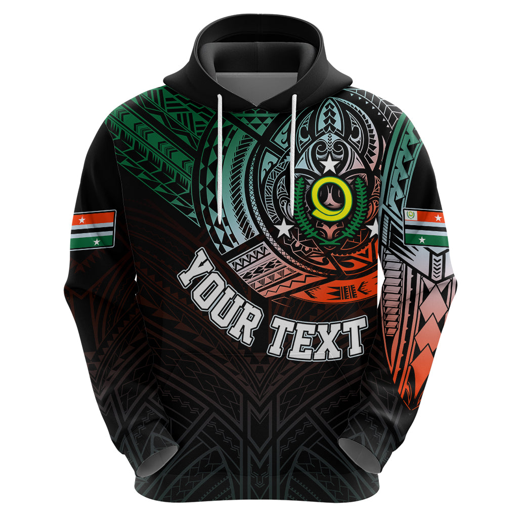 Custom Vanuatu Hoodie Turtle Chest Tattoo Flag Color - Penama LT7