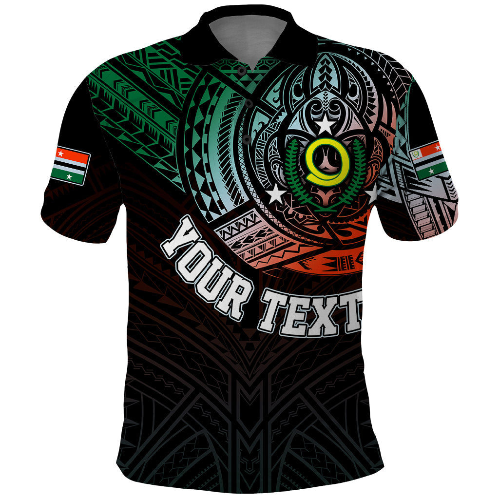 Custom Vanuatu Polo Shirt Turtle Chest Tattoo Flag Color Penama LT7