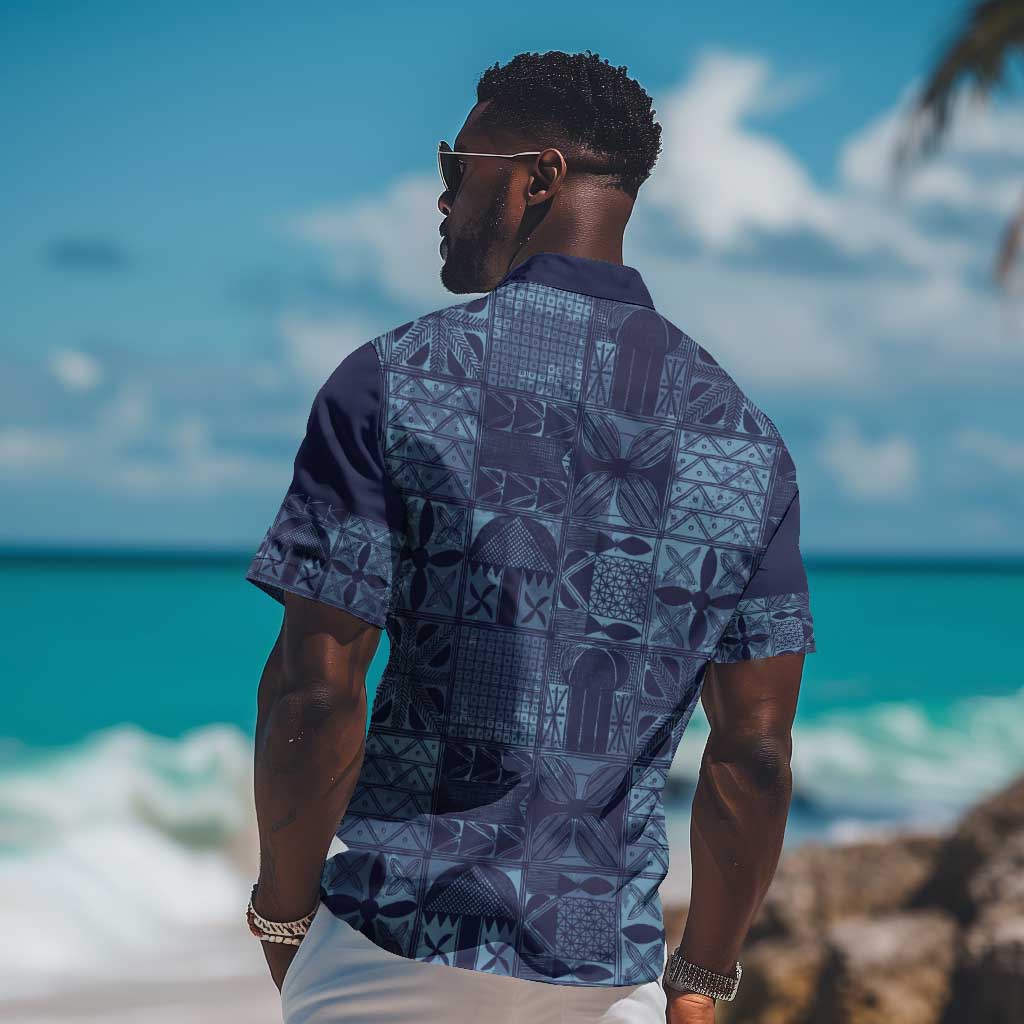 Yoruba Adire Eleko Patterns Hawaiian Shirt Indigo Vintage LT7