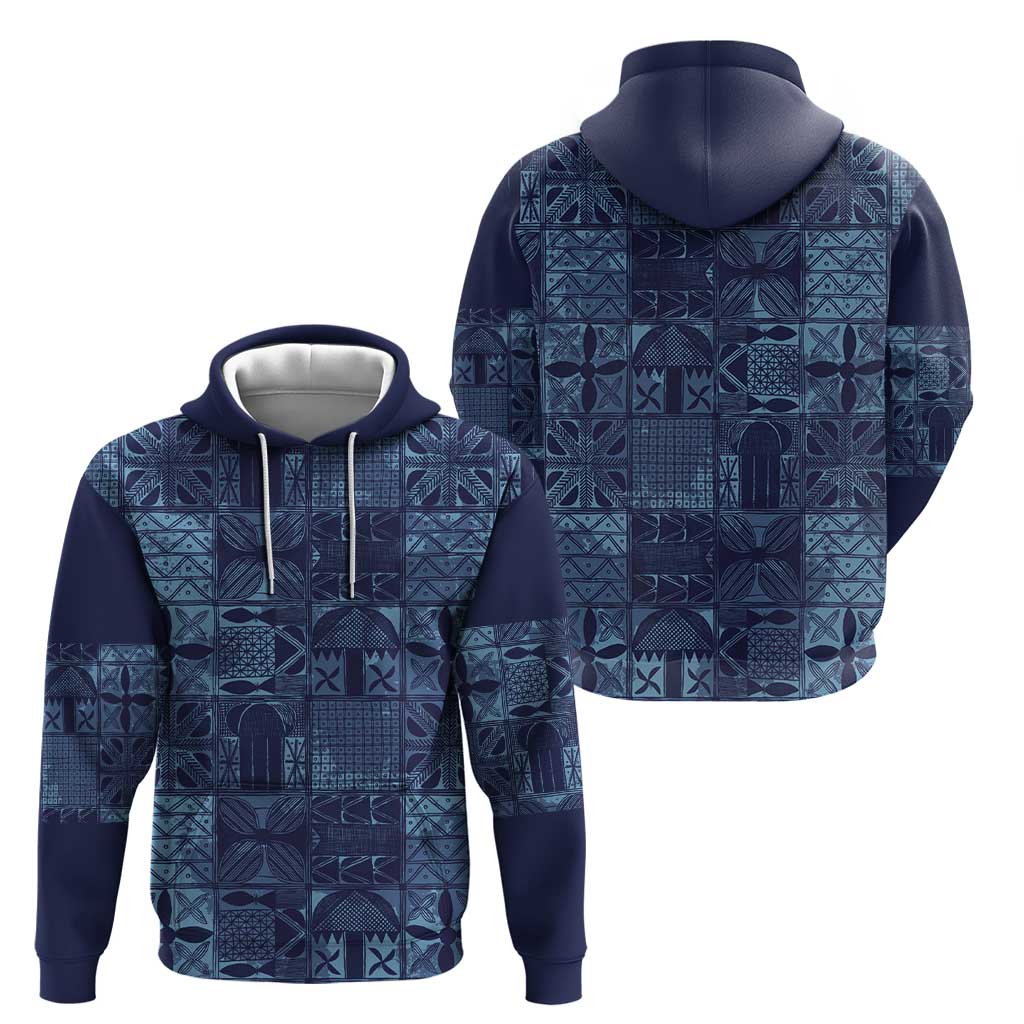 Yoruba Adire Eleko Patterns Hoodie Indigo Vintage LT7