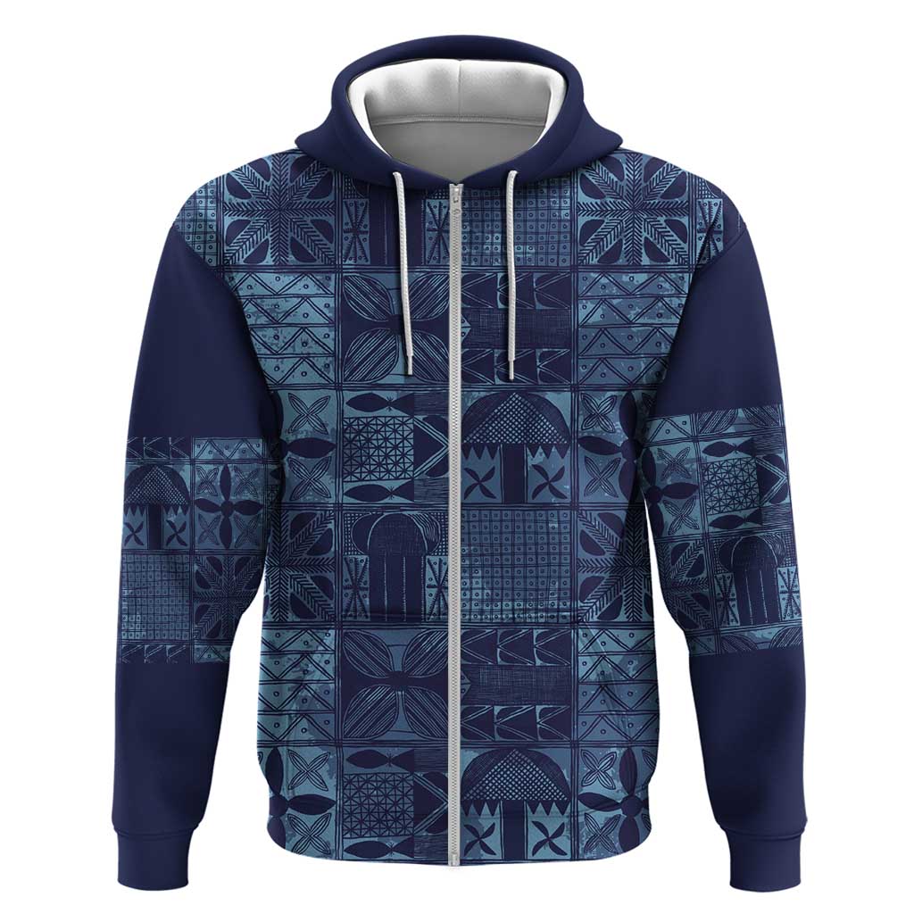 Yoruba Adire Eleko Patterns Hoodie Indigo Vintage LT7