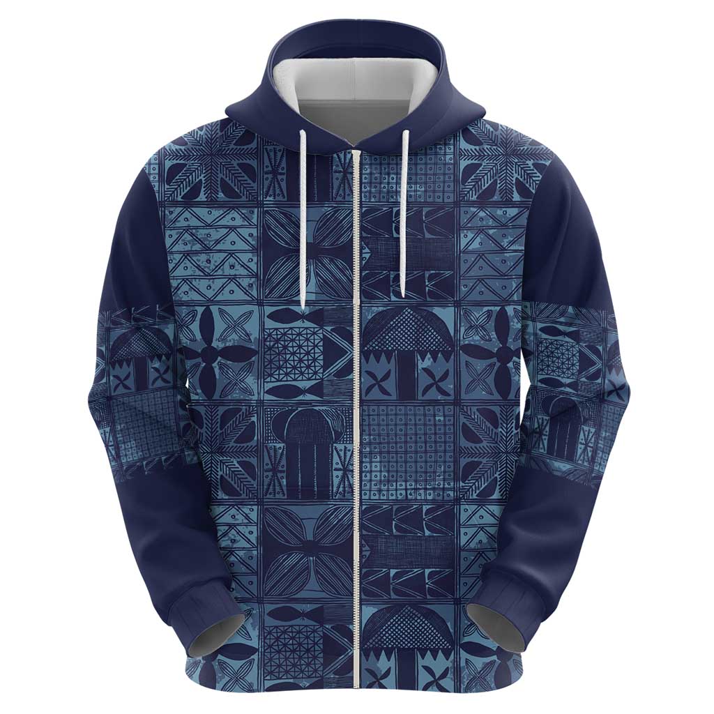 Yoruba Adire Eleko Patterns Hoodie Indigo Vintage LT7