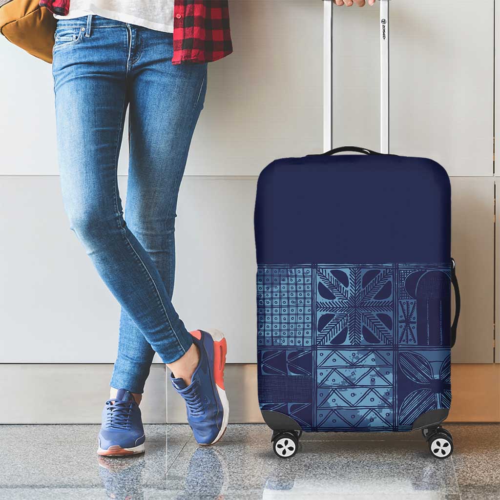 Yoruba Adire Eleko Patterns Luggage Cover Indigo Vintage LT7