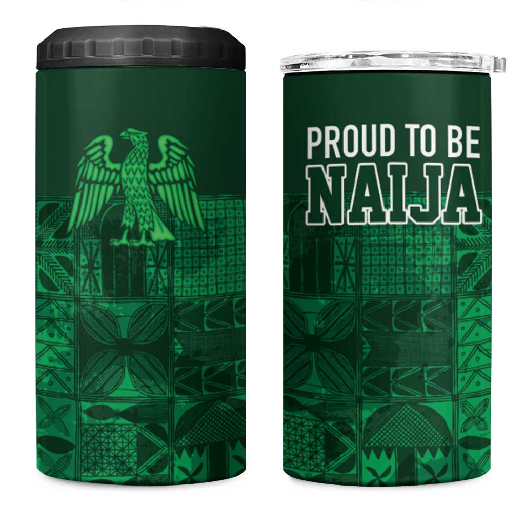 Nigeria Yoruba Adire Patterns 4 in 1 Can Cooler Tumbler Proud To Be Naija LT7