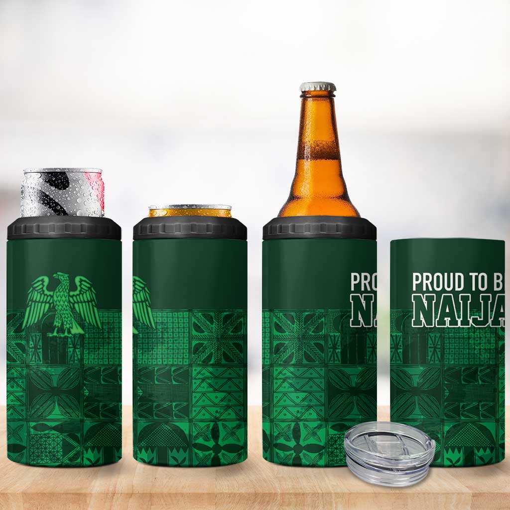 Nigeria Yoruba Adire Patterns 4 in 1 Can Cooler Tumbler Proud To Be Naija LT7