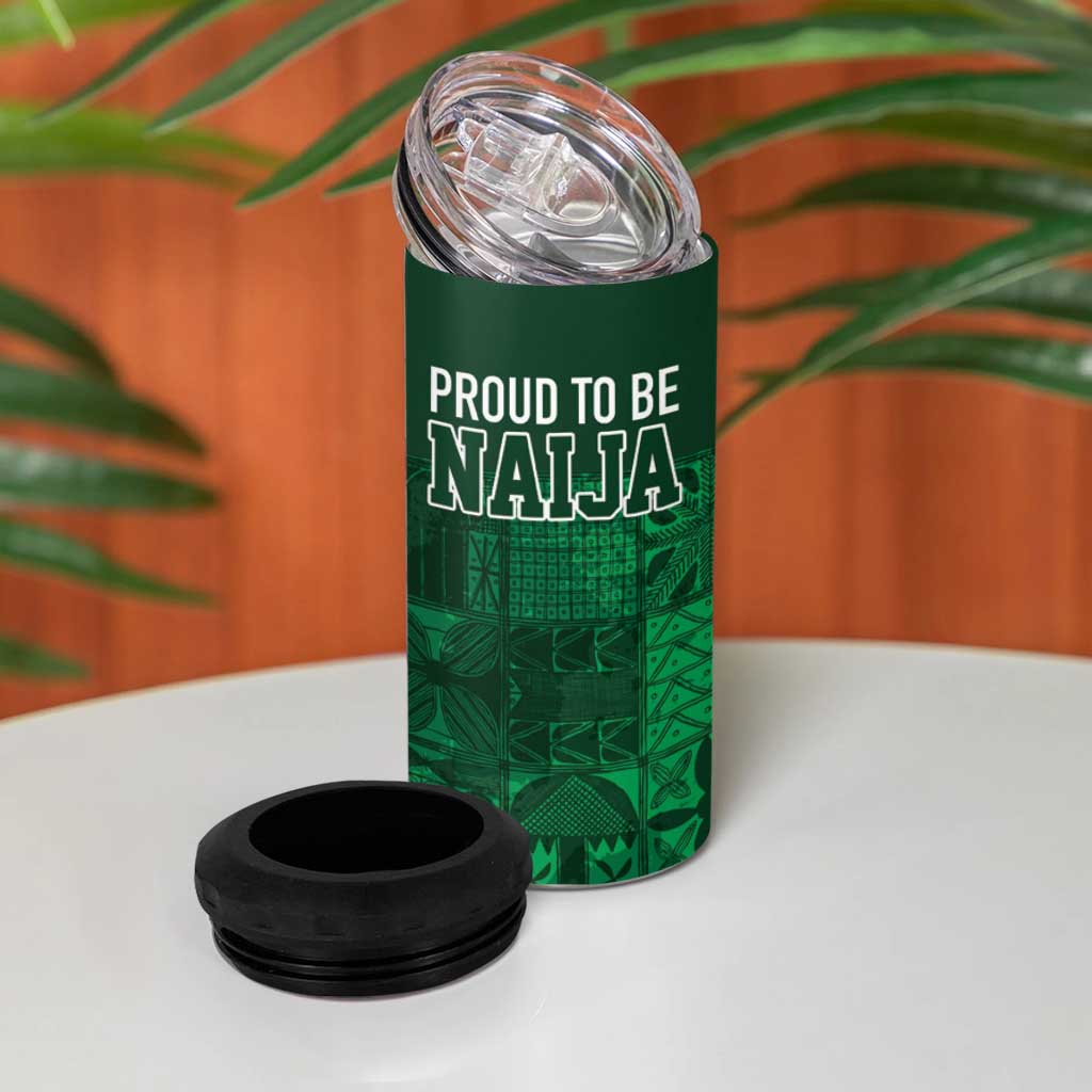 Nigeria Yoruba Adire Patterns 4 in 1 Can Cooler Tumbler Proud To Be Naija LT7