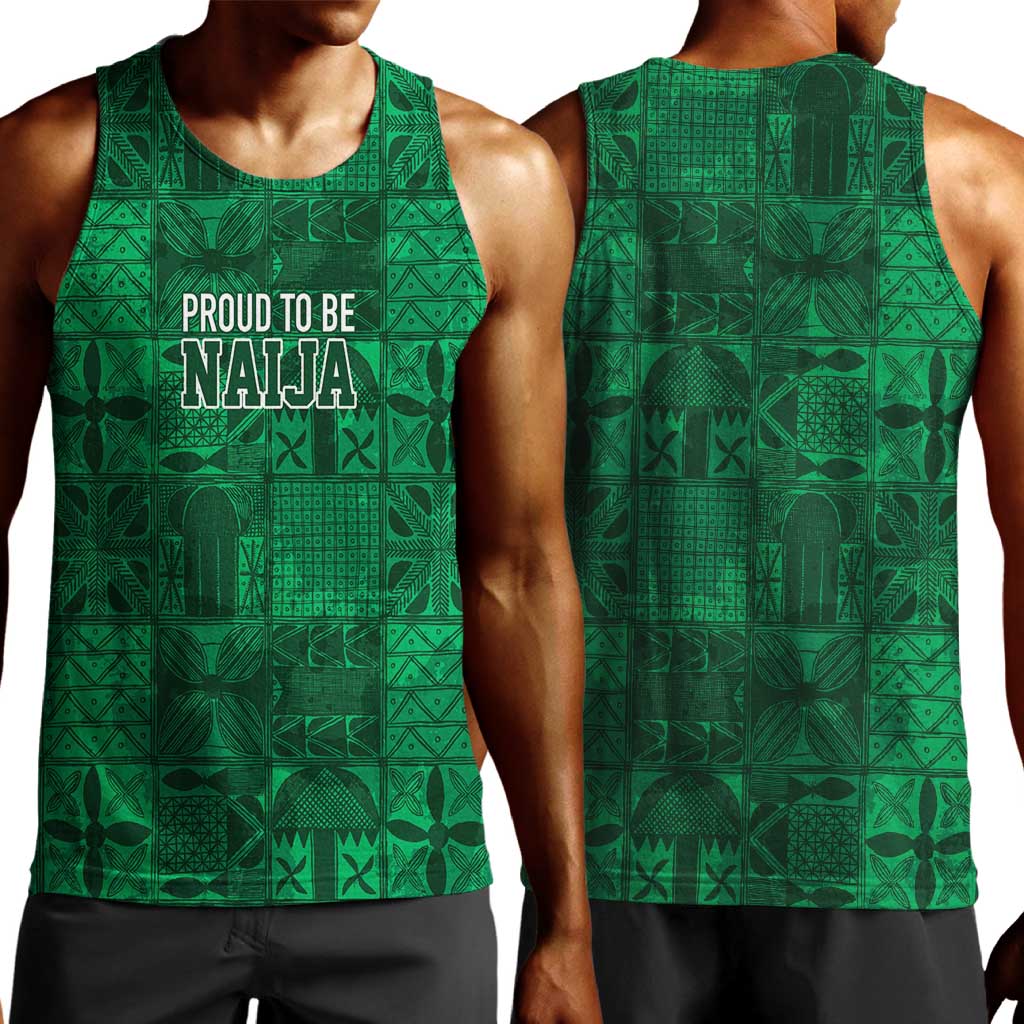 Nigeria Yoruba Adire Patterns Men Tank Top Proud To Be Naija LT7