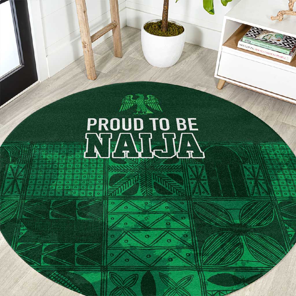 Nigeria Yoruba Adire Patterns Round Carpet Proud To Be Naija LT7