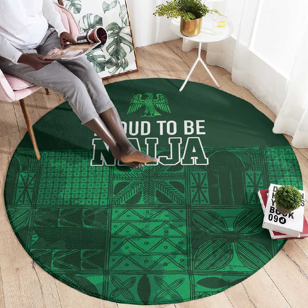 Nigeria Yoruba Adire Patterns Round Carpet Proud To Be Naija LT7
