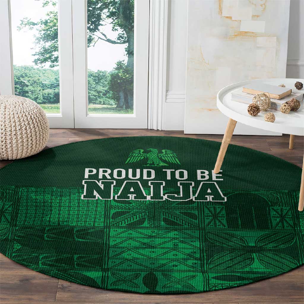 Nigeria Yoruba Adire Patterns Round Carpet Proud To Be Naija LT7