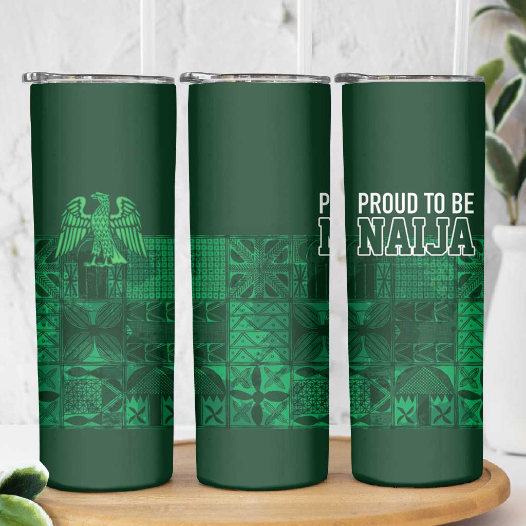 Nigeria Yoruba Adire Patterns Skinny Tumbler Proud To Be Naija LT7