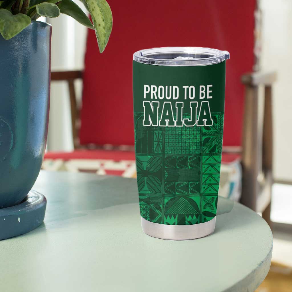 Nigeria Yoruba Adire Patterns Tumbler Cup Proud To Be Naija LT7