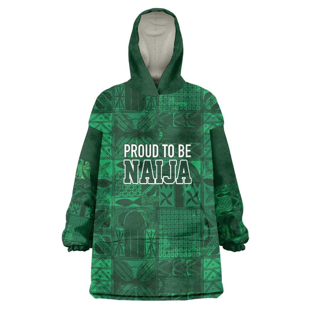 Nigeria Yoruba Adire Patterns Wearable Blanket Hoodie Proud To Be Naija LT7